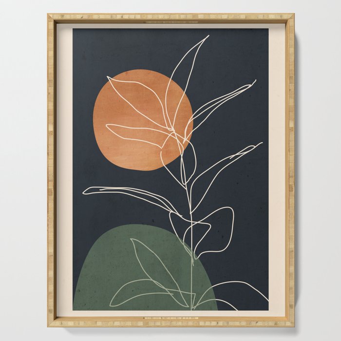 Abstract Art /Minimal Plant 102 Serving Tray Gallery Image 1