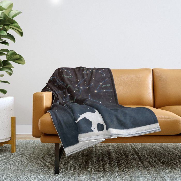 Falling star constellation Throw Blanket Gallery Image 1