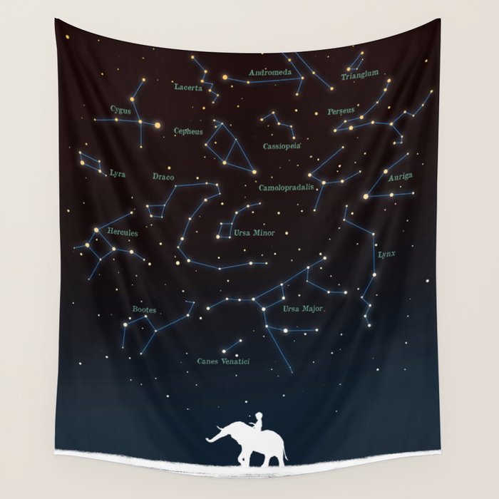 Falling star constellation Wall Tapestry Gallery Image 4