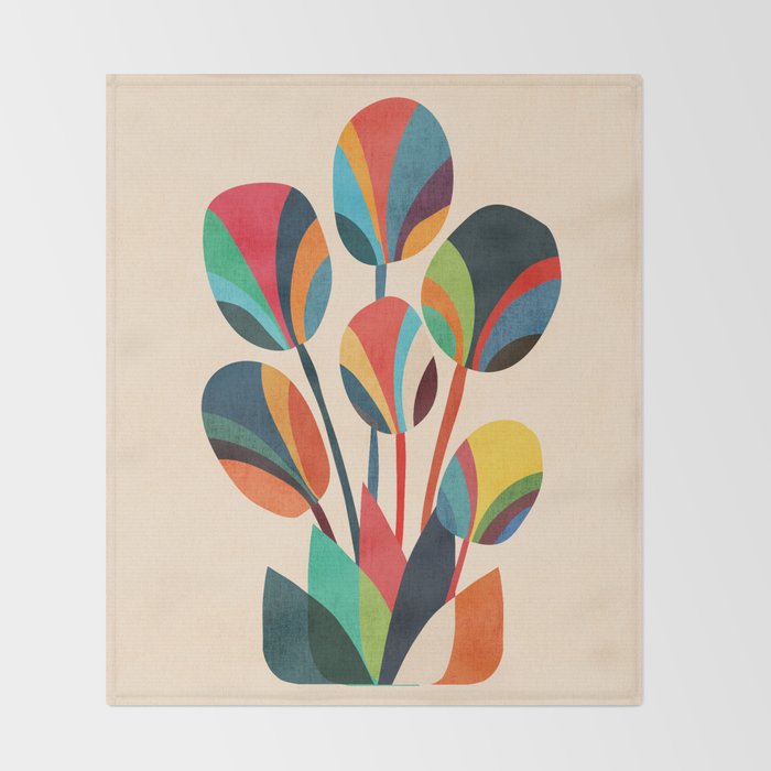 Ikebana - Geometric flower Throw Blanket Gallery Image 2