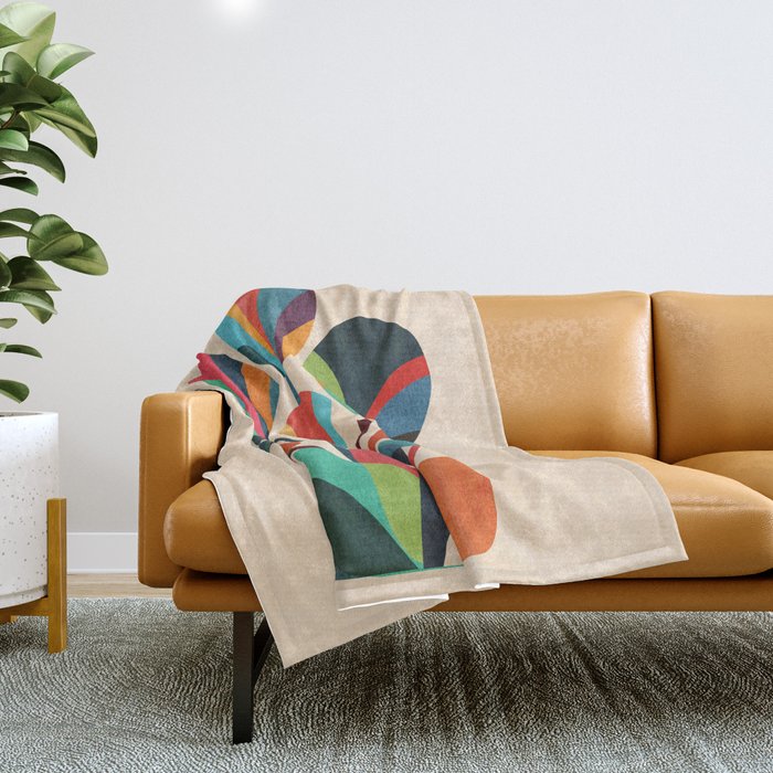 Ikebana - Geometric flower Throw Blanket Gallery Image 1