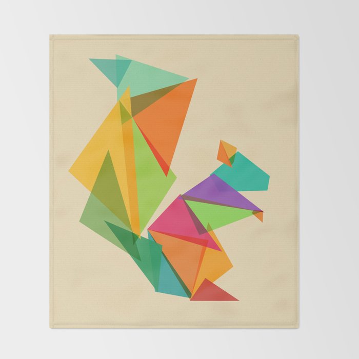 Fractal geometric Squirrel Throw Blanket Gallery Image 2