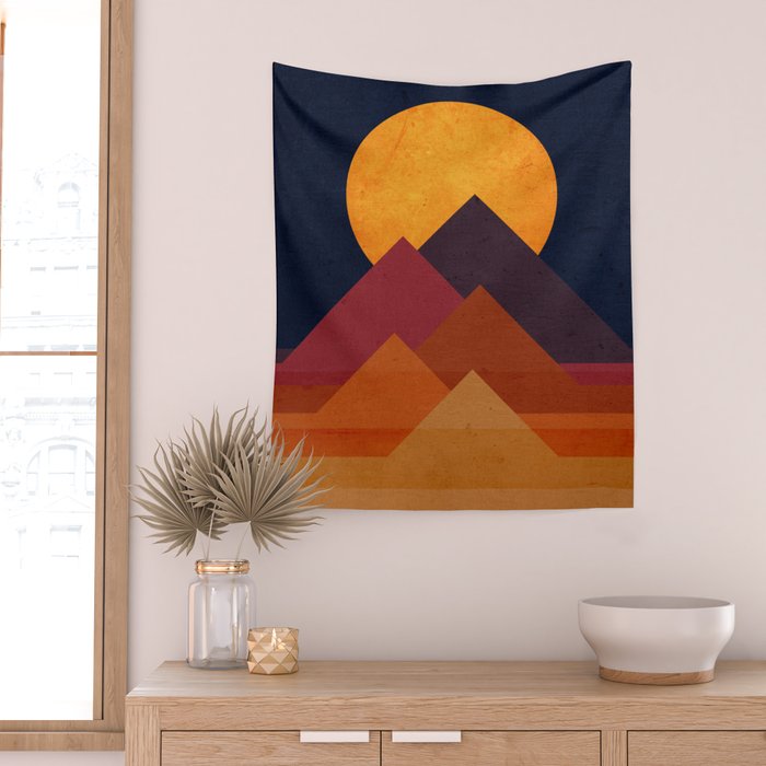 Full moon and pyramid Wall Tapestry Gallery Image 2