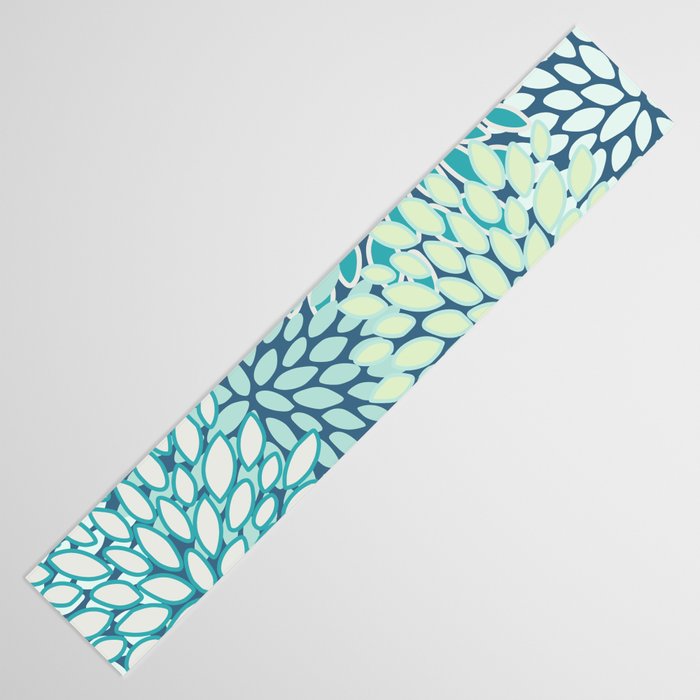 Christmas, Floral Prints, Teal, Blue and Green, Colour Prints Table Runner Gallery Image 3