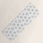 Black and white flower doodle art pattern Yoga Mat Gallery Image 1