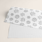 Black and white flower doodle art pattern Wrapping Paper Gallery Image 2