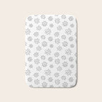 Black and white flower doodle art pattern Bath Mat Gallery Image 1