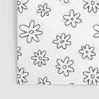Black and white flower doodle art pattern Poster Gallery Image 3