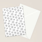 Black and white flower doodle art pattern Stationery Card Gallery Image 2