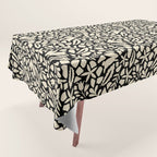 Folk Art Bunnies - black and cream Tablecloth Gallery Image 1