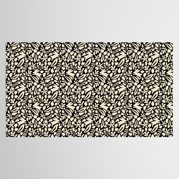 Folk Art Bunnies - black and cream Tablecloth Gallery Image 2