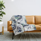 Hamsa Hand - Navy Palette Throw Blanket Gallery Image 1