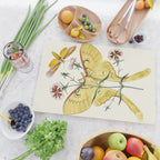 Vintage Yellow Luna Moth with Wildflowers Cutting Board Gallery Image 2