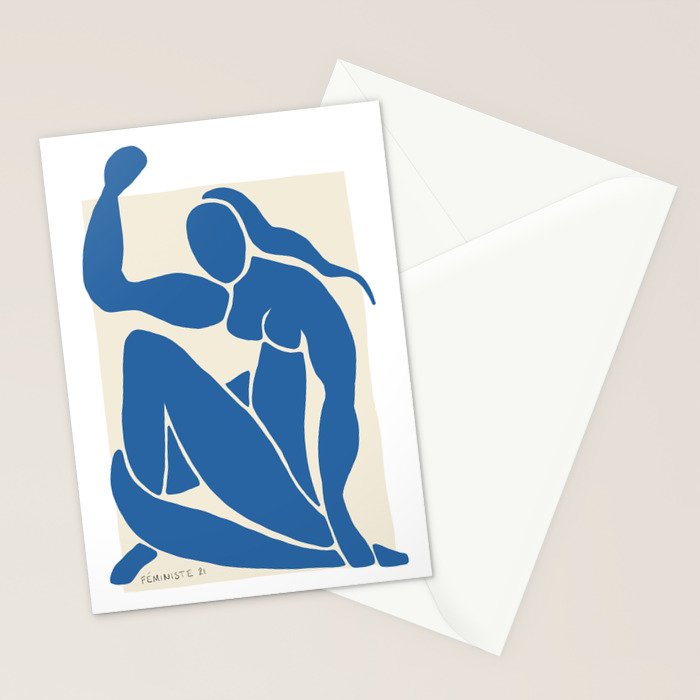 NUDE FEMINISTE - Feminist Art - Matisse Nude Blue Stationery Card Gallery Image 2