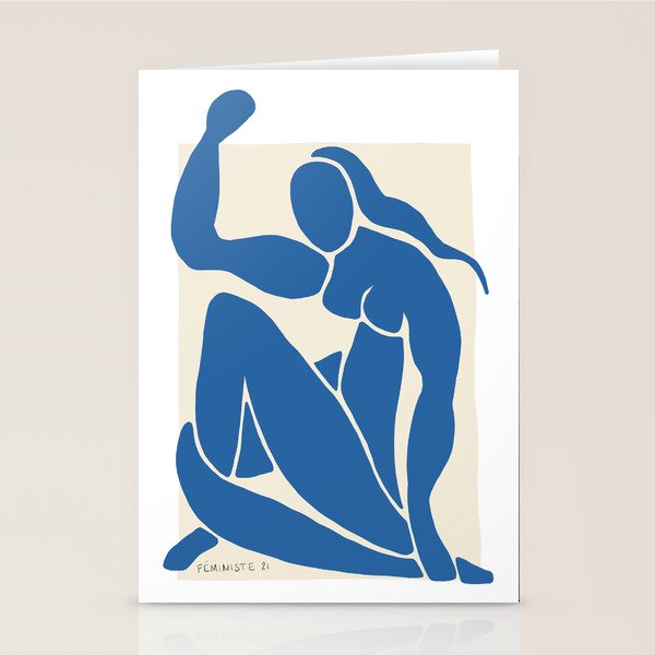 NUDE FEMINISTE - Feminist Art - Matisse Nude Blue Stationery Card Gallery Image 1