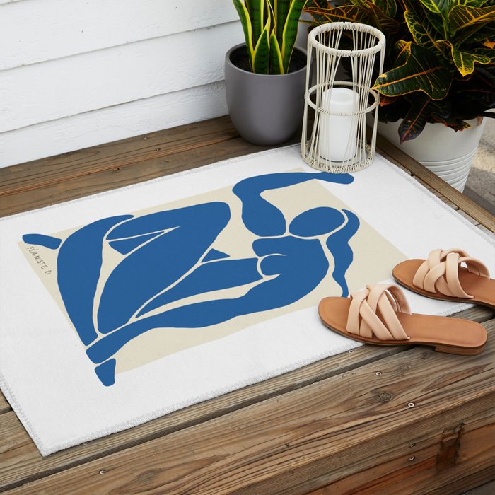 NUDE FEMINISTE - Feminist Art - Matisse Nude Blue Outdoor Rug Gallery Image 2