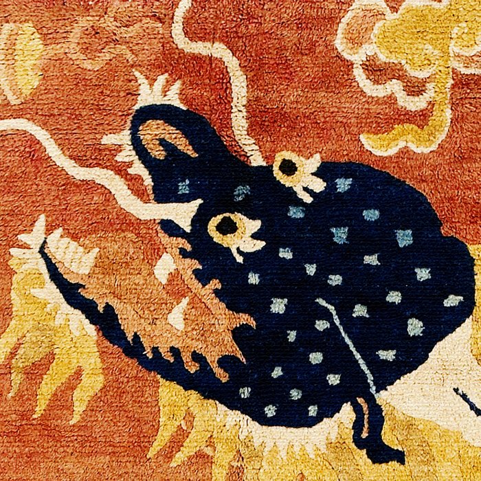 Ningxia Blue Dragon Chinese Pillar Antique Rug Print Coffee Mug Gallery Image 2