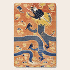 Ningxia Blue Dragon Chinese Pillar Antique Rug Print Cutting Board Gallery Image 1