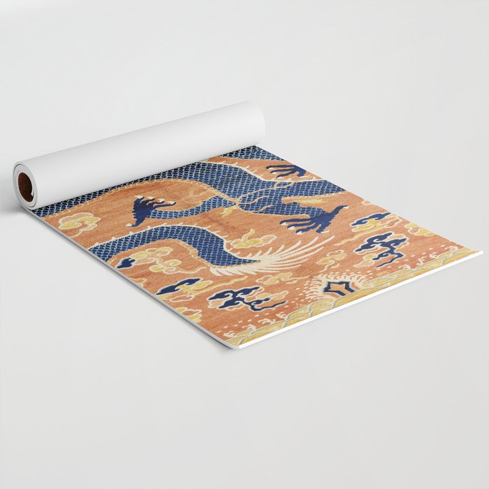 Ningxia Blue Dragon Chinese Pillar Antique Rug Print Yoga Mat Gallery Image 2