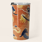 Ningxia Blue Dragon Chinese Pillar Antique Rug Print Travel Mug Gallery Image 3