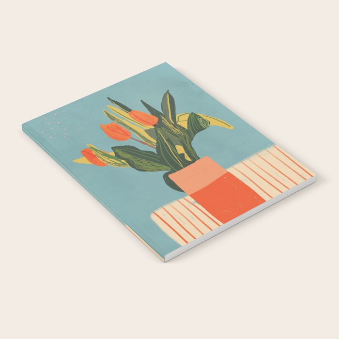 Red tulips in a vase Notebook Gallery Image 2