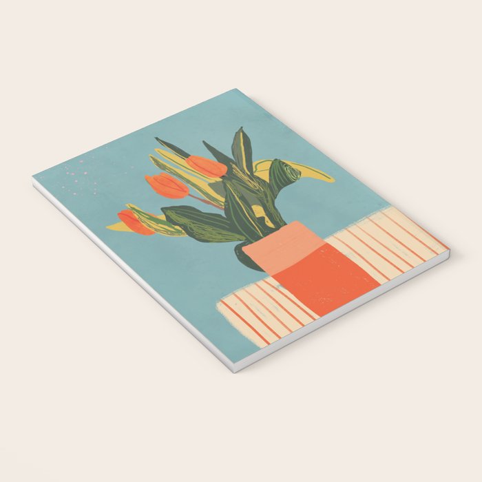 Red tulips in a vase Notebook Gallery Image 3