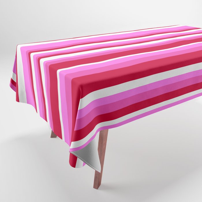 Classic Stripes XVII - Y2K Pink and Red Tablecloth Gallery Image 1
