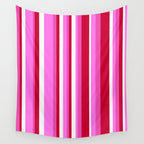 Classic Stripes XVII - Y2K Pink and Red Wall Tapestry Gallery Image 4