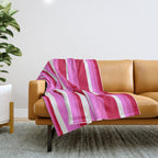 Classic Stripes XVII - Y2K Pink and Red Throw Blanket Gallery Image 1
