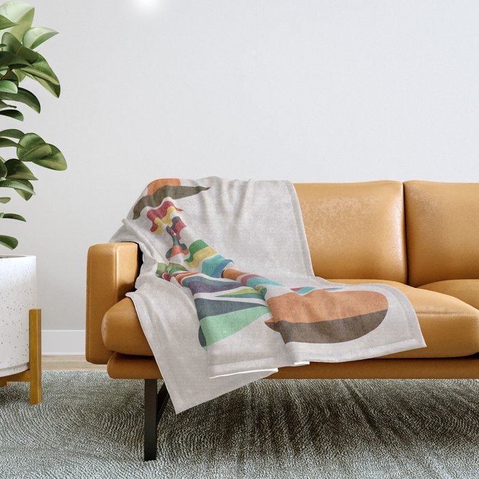 Bird nesting on top of pebbles hill Throw Blanket Gallery Image 1