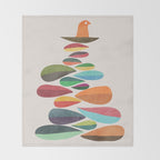 Bird nesting on top of pebbles hill Throw Blanket Gallery Image 2