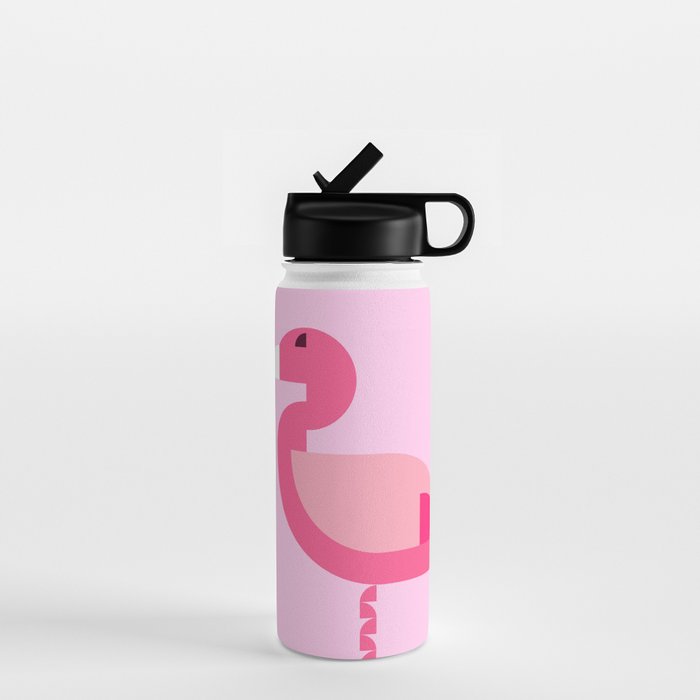 Geometric flamingo Water Bottle Gallery Image 1