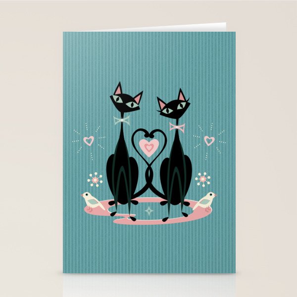 Vintage Kitty Love ©studioxtine Stationery Card Gallery Image 1