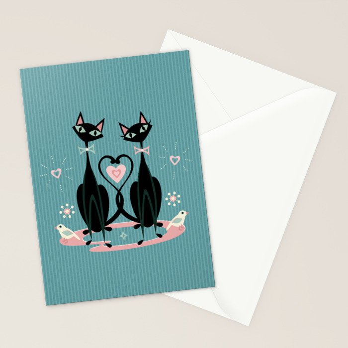 Vintage Kitty Love ©studioxtine Stationery Card Gallery Image 2