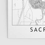 Sacramento White Map Poster Gallery Image 3
