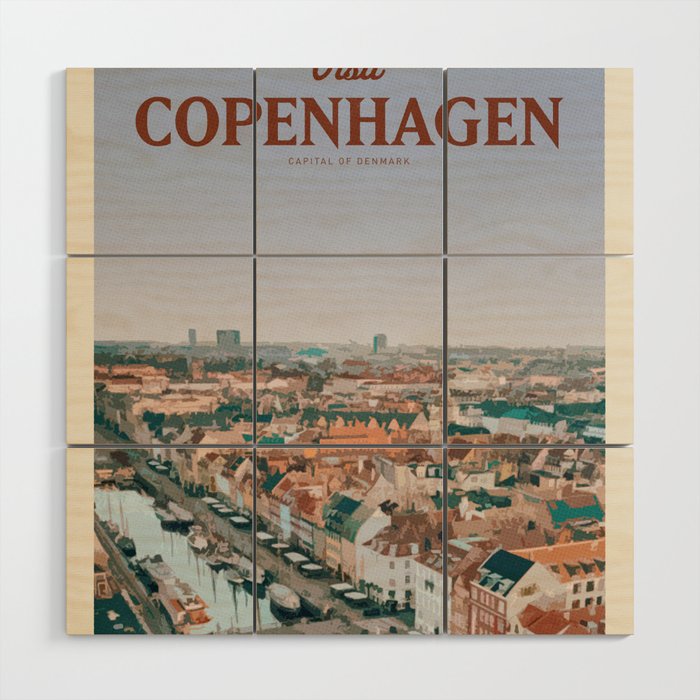 Visit Copenhagen Wood Wall Art Gallery Image 1