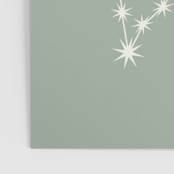 Pisces Zodiac Star Constellation Line Art Soft Sage Poster Gallery Image 3