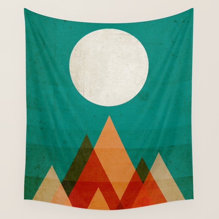 Full moon over Sahara desert Wall Tapestry Gallery Image 4