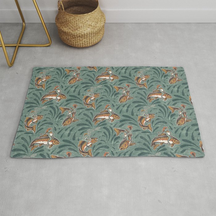 Rodeo Frogs - Green Rug Gallery Image 1