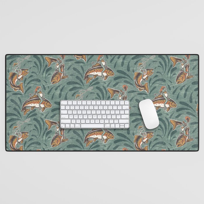 Rodeo Frogs - Green Desk Mat Gallery Image 1