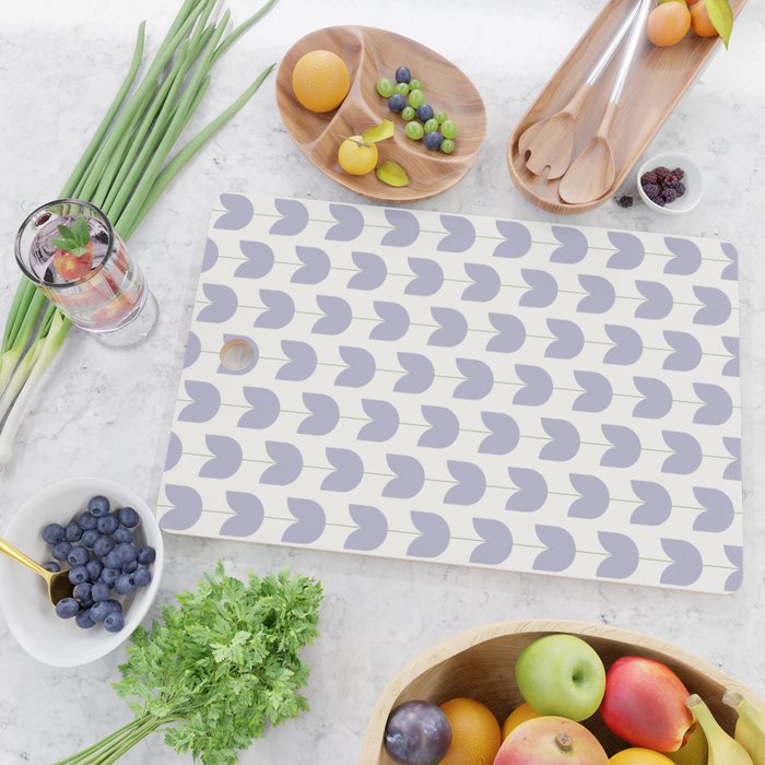 Spring Tulips VI Lavender Purple Mid Century Flowers Cutting Board Gallery Image 2