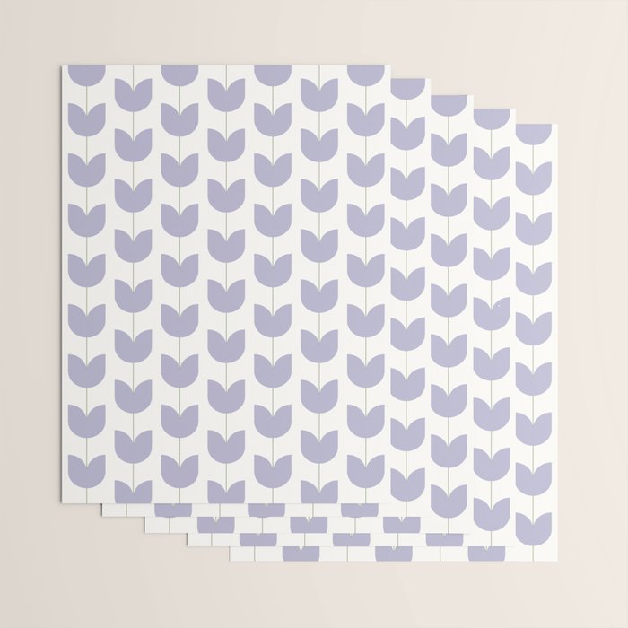 Spring Tulips VI Lavender Purple Mid Century Flowers Wrapping Paper Gallery Image 3