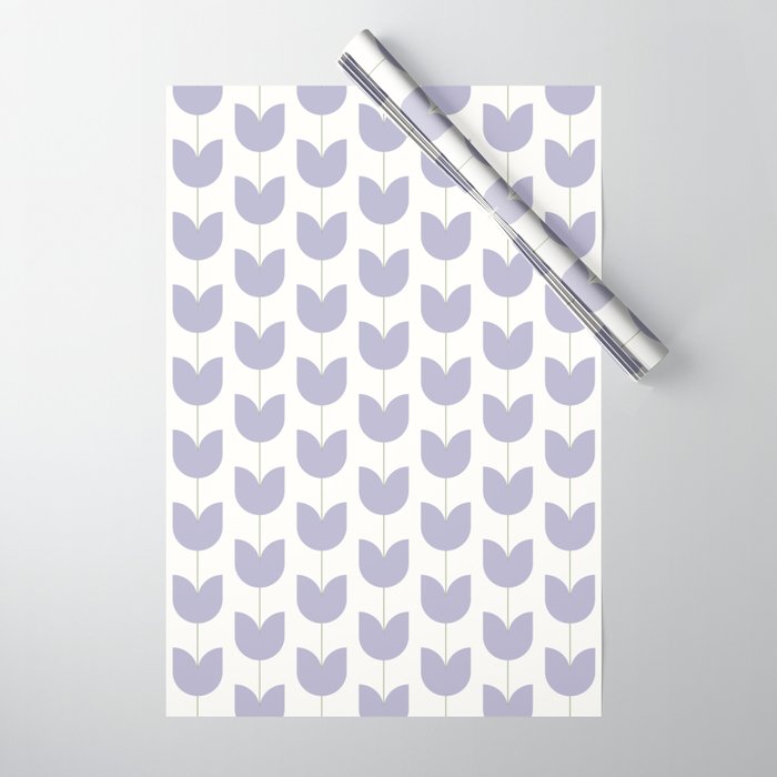 Spring Tulips VI Lavender Purple Mid Century Flowers Wrapping Paper Gallery Image 1