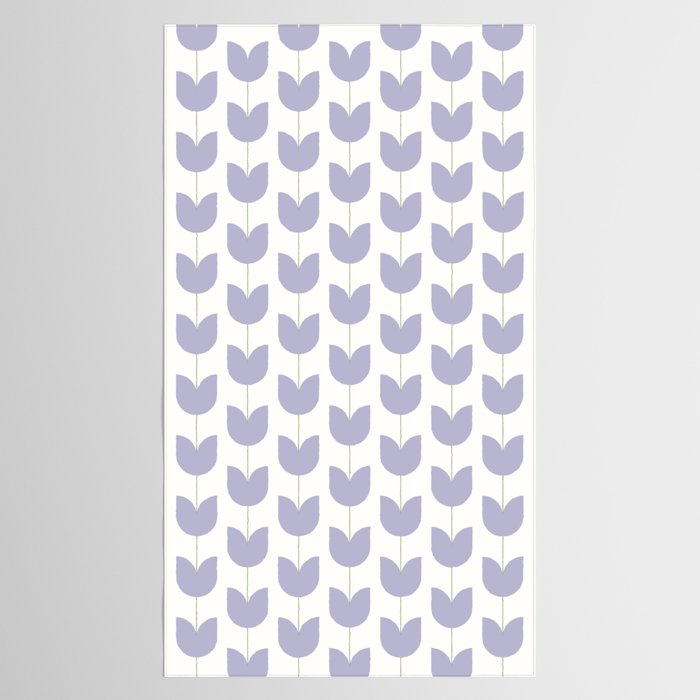 Spring Tulips VI Lavender Purple Mid Century Flowers Tablecloth Gallery Image 2