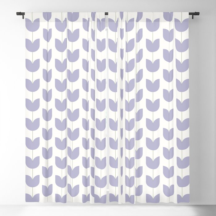 Spring Tulips VI Lavender Purple Mid Century Flowers Window Curtain Gallery Image 5