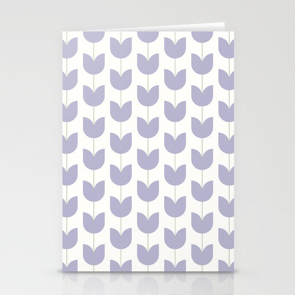 Spring Tulips VI Lavender Purple Mid Century Flowers Stationery Card Gallery Image 2