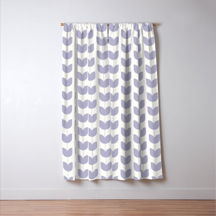 Spring Tulips VI Lavender Purple Mid Century Flowers Window Curtain Gallery Image 3