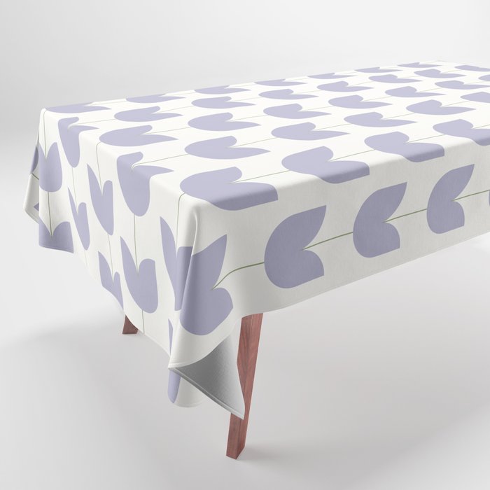 Spring Tulips VI Lavender Purple Mid Century Flowers Tablecloth Gallery Image 1