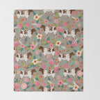 Shorthorn cattle breed farm homestead cows shorthorn cow floral Throw Blanket Gallery Image 2