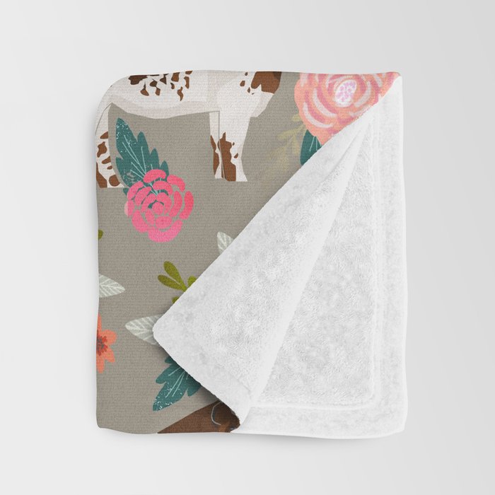 Shorthorn cattle breed farm homestead cows shorthorn cow floral Throw Blanket Gallery Image 3